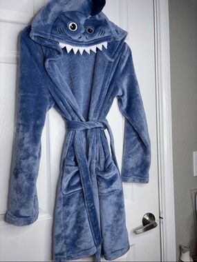 wonder nation Blue Shark Hooded Kids Robe